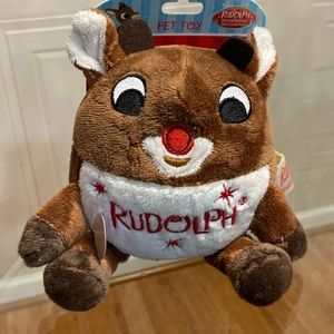 Brand New Rudolph Plush Dog Toy With Squeaker 8”